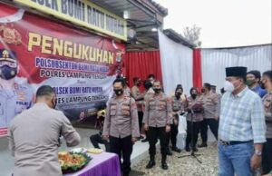 Bupati Lamteng Hadiri Pengukuhan Dua Polsubsektor Menjadi Polsek