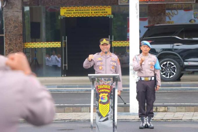 Pimpin Apel Perdana, Kapolresta Bandar Lampung : Personel Jaga Integritas – Sinergitas