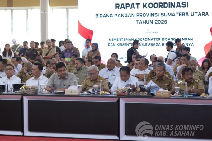 Bupati – Wakil Bupati Asahan Ikuti Rakor Bidang Pangan Provsu Bersama MenkoBidang Pangan Indonesia.