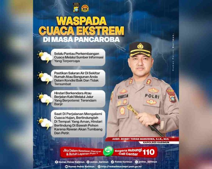 Kapolres Karimun : Waspada Cuaca Ekstrem di Masa Pancaroba
