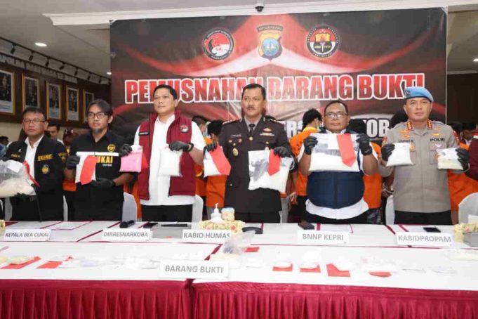 Pemusnahan Narkotika Hasil Pengungkapan Kasus Juli – September Polda Kepri
