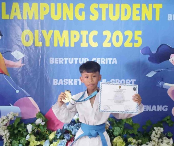 Alfredo Siswa SDN 2 Rawalaut, Raih Kembali Medali Emas Karate di Lampung Student Olympic 2025