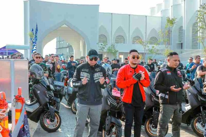 Sunday Morning Ride Jadi Ajang Kampanye Safety Riding Bagi Komunitas Ojol Lampung