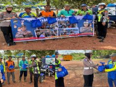 Jumat Berkah, Sat Lantas Polresta Tanjungpinang Bagikan Bansos kepada Pekerja Kebersihan Kota