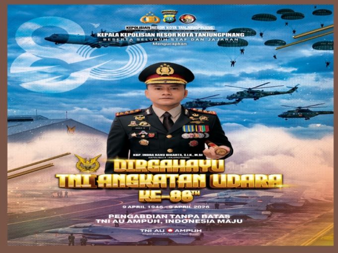 Polresta Tanjungpinang Ucapkan Dirgahayu ke-80 TNI AU, Tekankan Sinergi Jaga Keamanan