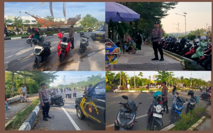 Patroli Rutin Polsek Tanjungpinang Timur di Jalan Bandara, Jaga Keamanan Warga saat Olahraga