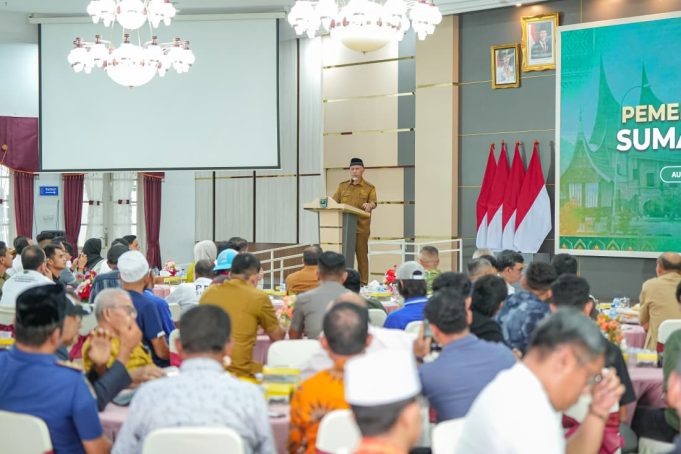 Hadiri Halal Bihalal KONI, Mahyeldi Ajak Insan Olahraga Sukseskan Porprov 2026