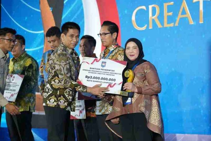 Pemkot Bandar Lampung Juara Satu Tingkat Kota dalam Katagori Creative Financing