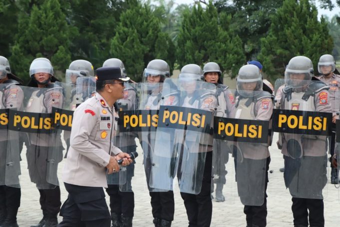 Jajaran Polres Sergai Gelar Latihan Sispam Kota, Persiapan Potensi Guantibmas