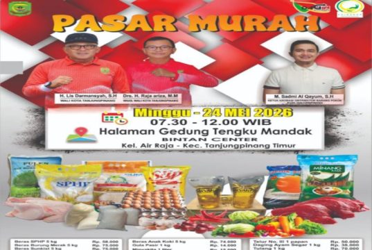 Pasar Murah Tanjungpinang Digelar 24 Mei 2026, Beras SPHP hingga Minyakita Dijual Murah untuk Warga