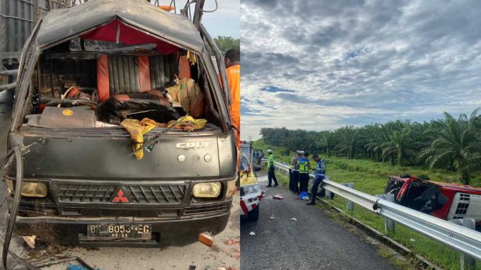 Lakalantas Tol Medan – Tebingtinggi KM 63 B, Satlantas Polres Sergai Cek Olah TKP