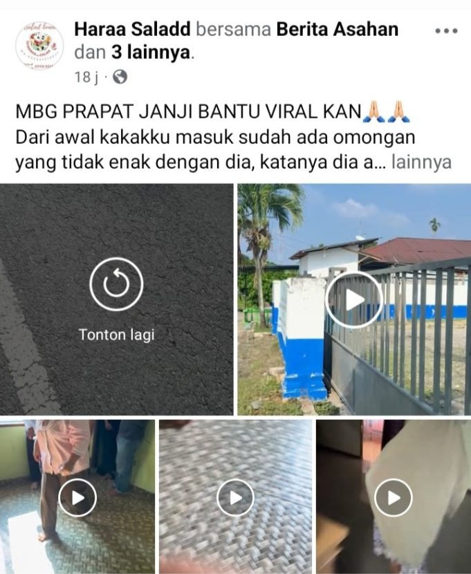 Viral: Pekerja Dapur SPPG Prapat Janji Mengaku Dianiaya, Ungkap Kejanggalan Menu MBG Hingga Pemotongan Gaji