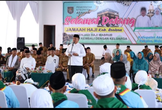 Bupati Asahan Pimpin Penyambutan Jamaah Haji Kloter KNO 07 di Kisaran