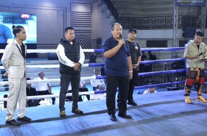 BUPATI ASAHAN HADIRI ASAHAN FIGHT SERIES 3 PERINGATI HUT BHAYANGKARA KE-80
