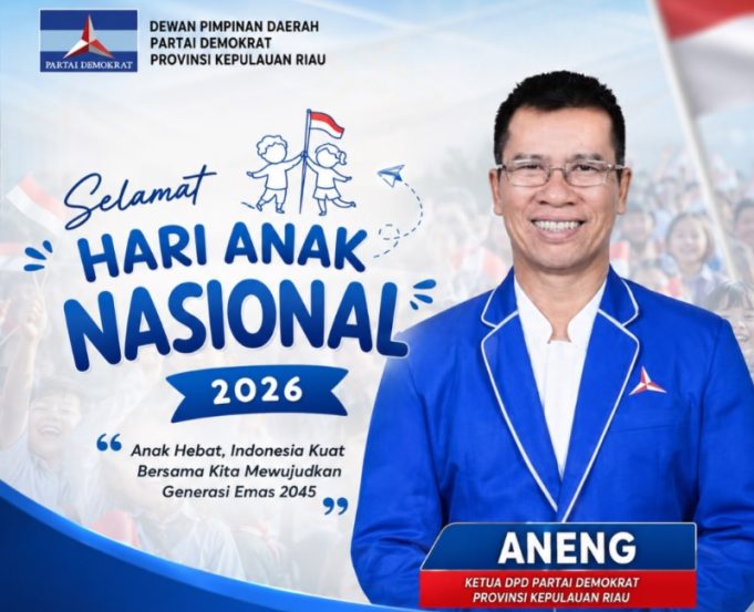 Aneng Ucapkan Selamat Hari Anak Nasional 2026, Demokrat Kepri Ajak Wujudkan Generasi Emas 2045
