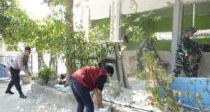 Sinergitas TMMD 129 Bojonegoro: TNI-Polri, dan Mahasiswa ikut Renovasi SDN Kesongo 1