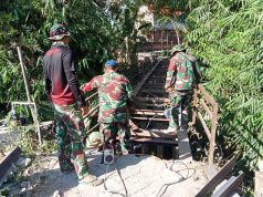Kemanunggalan TNI-Rakyat: Satgas TMMD 129 Bojonegoro Kebut Perbaikan Jembatan Kesongo