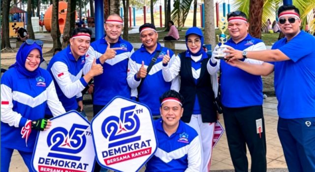 Senam Sehat IMDI Kepri Semarakkan HUT RI ke-81 dan Jelang HUT ke-25 Partai Demokrat