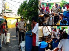 Polsek Bukit Bestari Salurkan 5.000 Liter Air Bersih untuk Warga Tanjung Unggat Terdampak Musim Kering