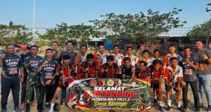 Smash Hangat Turnamen Voli TMMD 129 Bojonegoro Rajut Kebersamaan Warga Kesongo