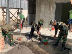 Fase Finishing, Musholla Rest Area di TMMD 129 Bojonegoro Tahap Pasang Keramik – Pengecatan Teras