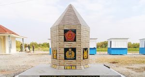 Tugu TMMD 129 Bojonegoro Kokoh Berdiri di Rest Area Terpadu Desa Kesongo