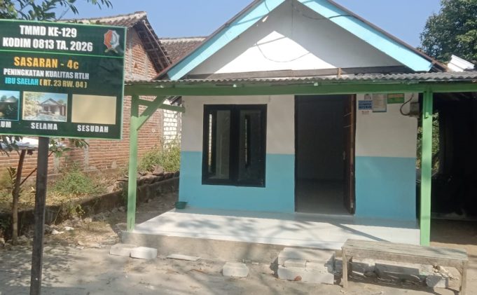 Sinergi TNI-Rakyat, Rehab 9 Unit Rutilahu TMMD 129 Bojonegoro Tuntas 100%