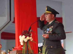 Dandim Bojonegoro Pimpin Upacara Penurunan Bendera HUT ke-81 RI