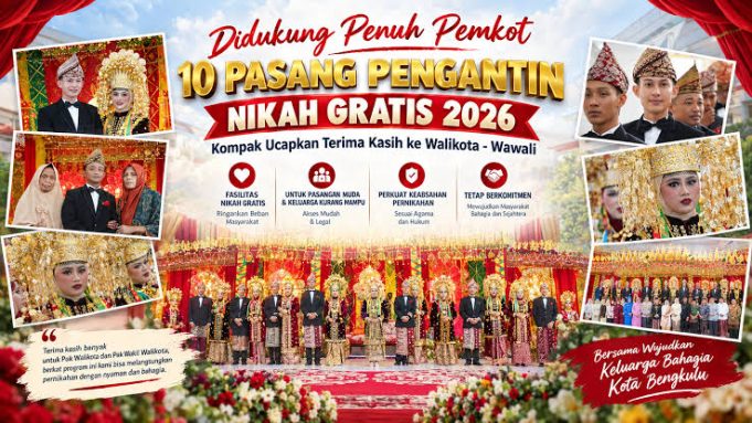 Walkot Bengkulu Jadi Saksi Program Bantu Rakyat Pernikahan Gratis