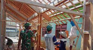Satgas TMMD dan Warga Secara Gotong Royong Benahi PAUD Masyitoh, Wujud Kepedulian Terhadap Generasi Penerus